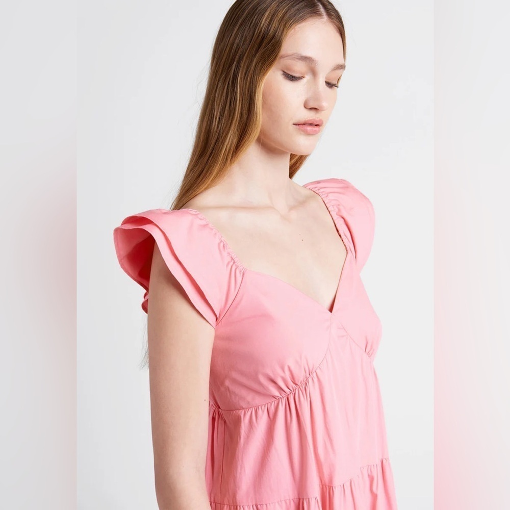 ModCloth Notes Of Grace Sweetheart Neckline Cap Sleeve Tiered Pink Maxi Dress XL - Picture 5 of 16